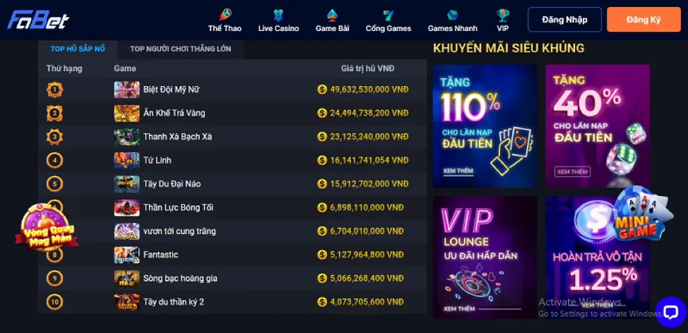 Các chương trình khuyến mãi dagac3 bet